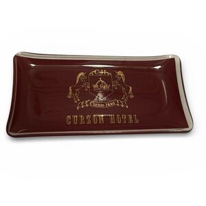 Curzon Hotel Burgundy Glass Accent Tray